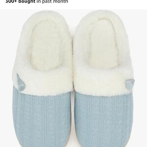 Cozy Blue and White Slippers